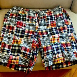 Men’s red plaid shorts size 36-38 with belt loops